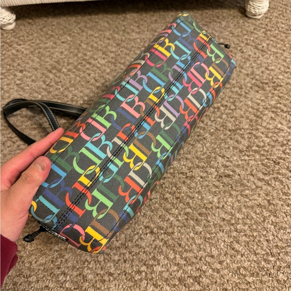 Y2K Girly Rainbow All Over Print Dooney and Bourke Shoulder Bag Genuine Leather - Picture 3 of 16